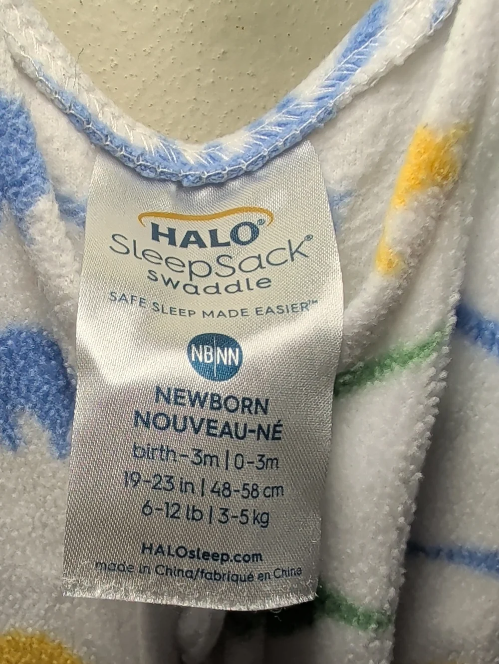 Halo Baby Sleep Sack Swaddle Colorful Dinosaur Print Size Newborn Birth-3 Months